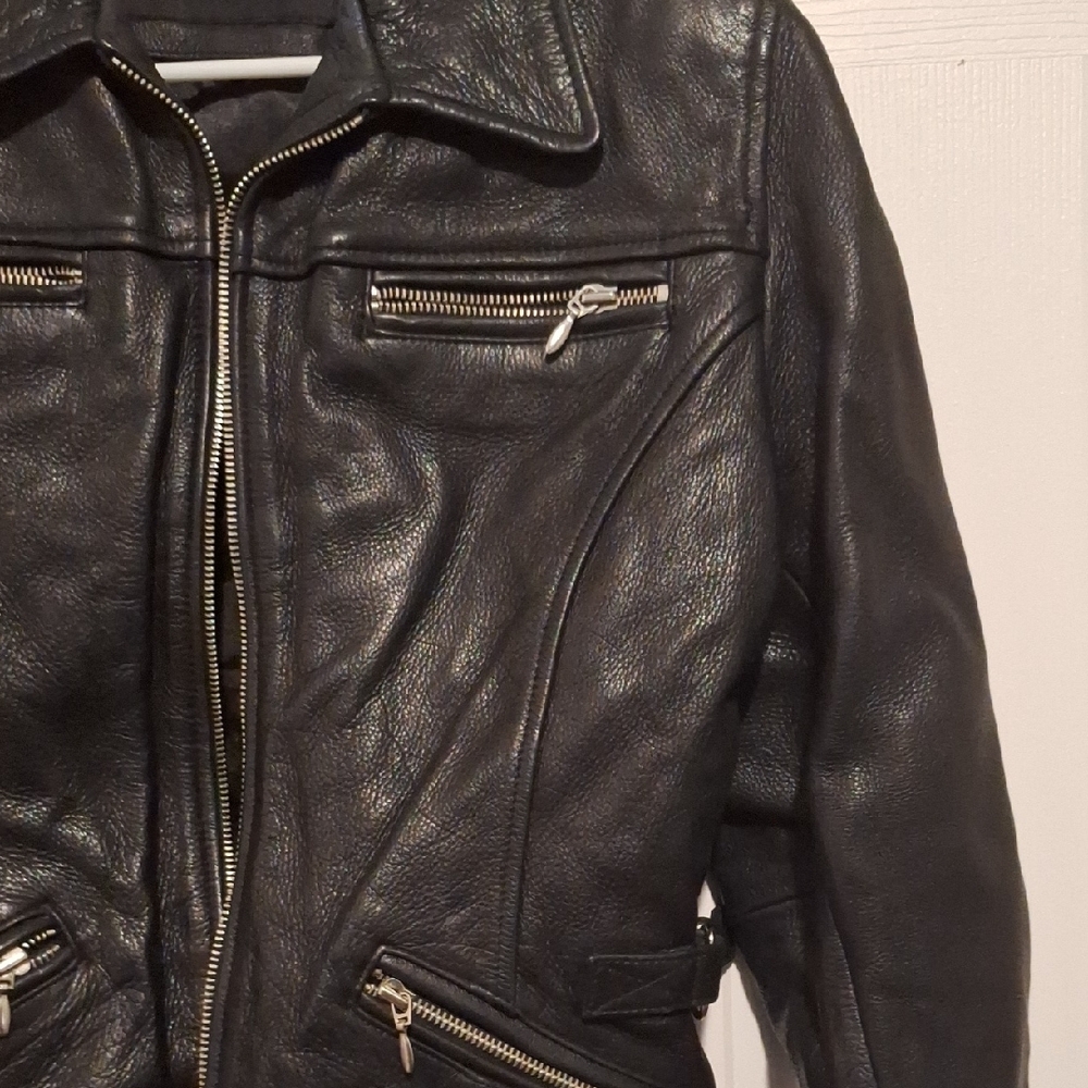 Guess Men's Black Leather Bomber Jacket - Picture 3 of 10